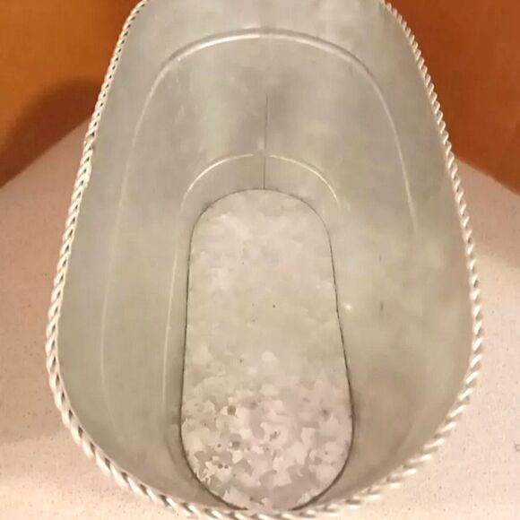 🩷Galvanized Christmas W/Burlap Cheer  Decoration. Christmas Card Holder/Planter - Picture 3 of 5